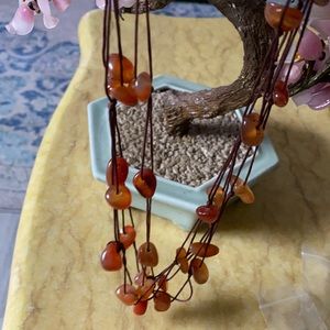 Antique carnelian multi strand necklace